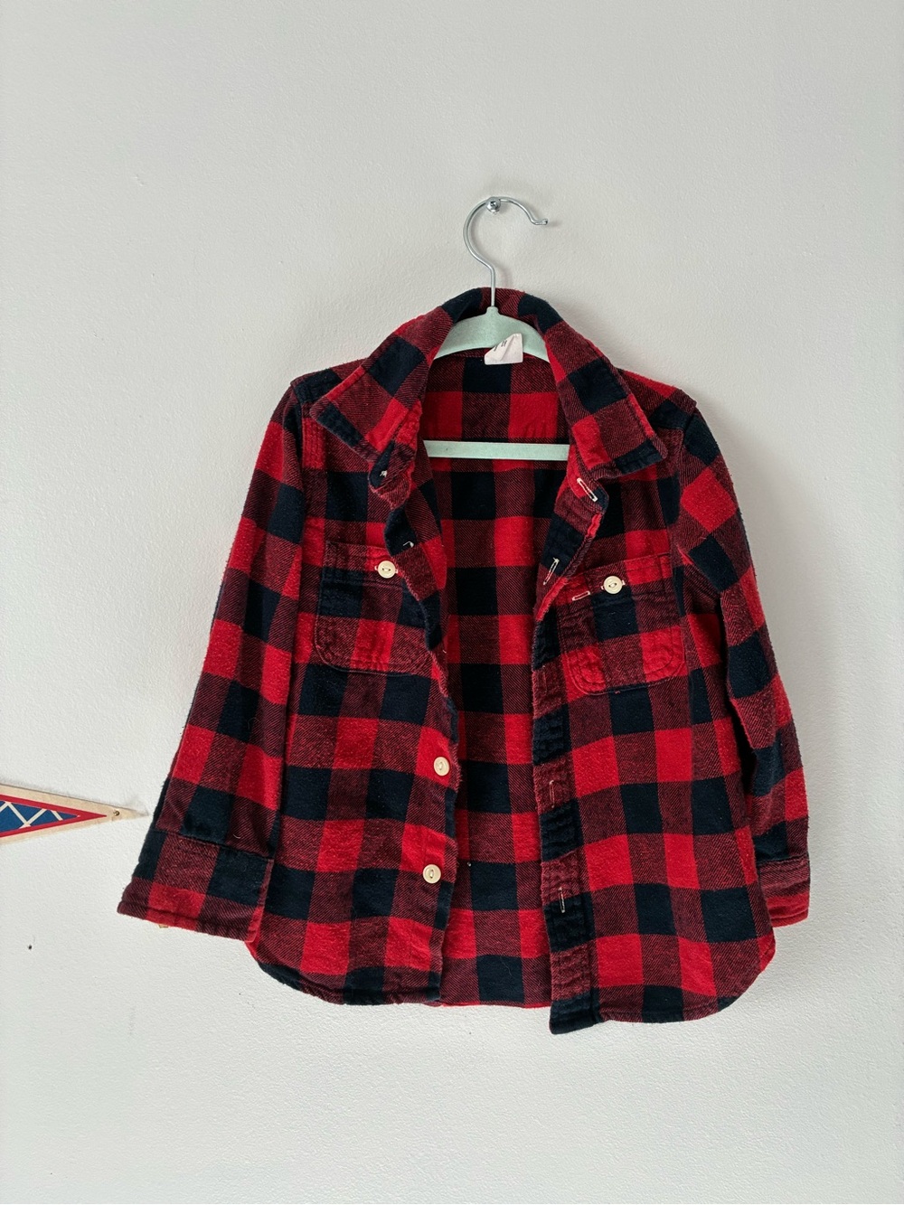 GAP Red and Black Plaid Button-Front Kids Shirt